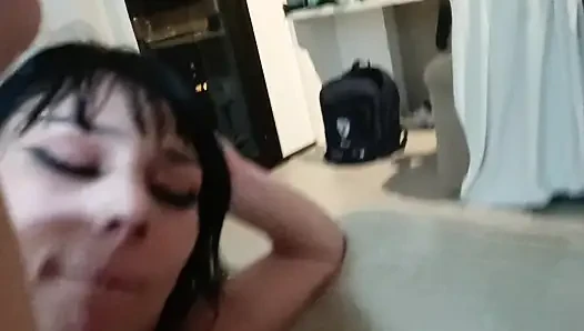 18 Year Old Girl Came Back Wanting Sex and Received Cumshot on Her Virgin Ass