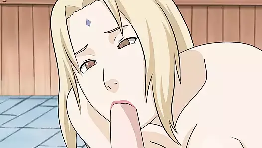Naruto Tsunade получает сперму в рот (хентай)