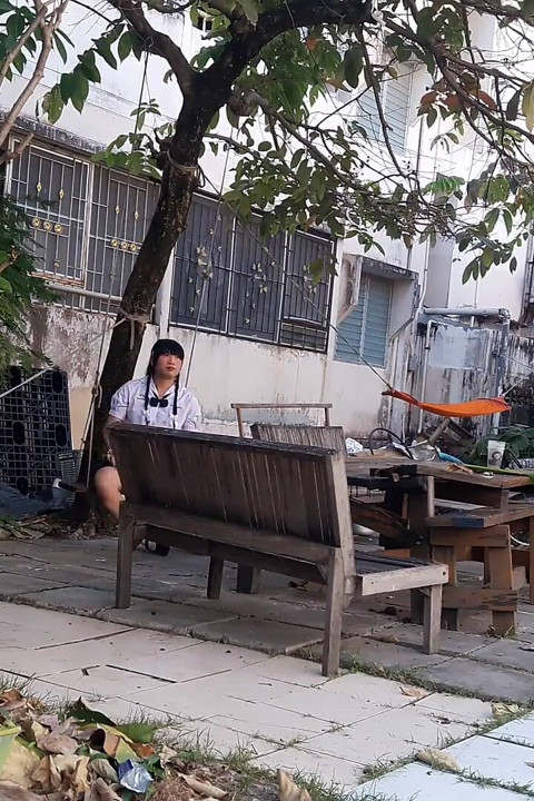 Thai student ladyboy show me