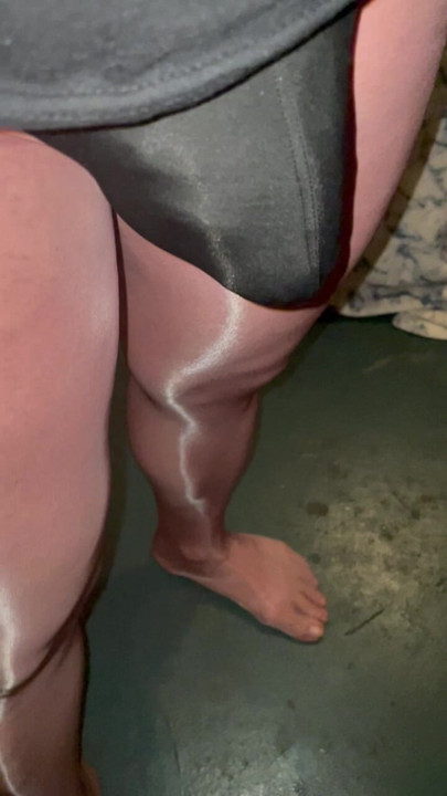 Parlak bronz külotlu çorap