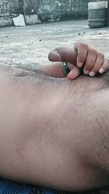 A boy masturbating with please and moan