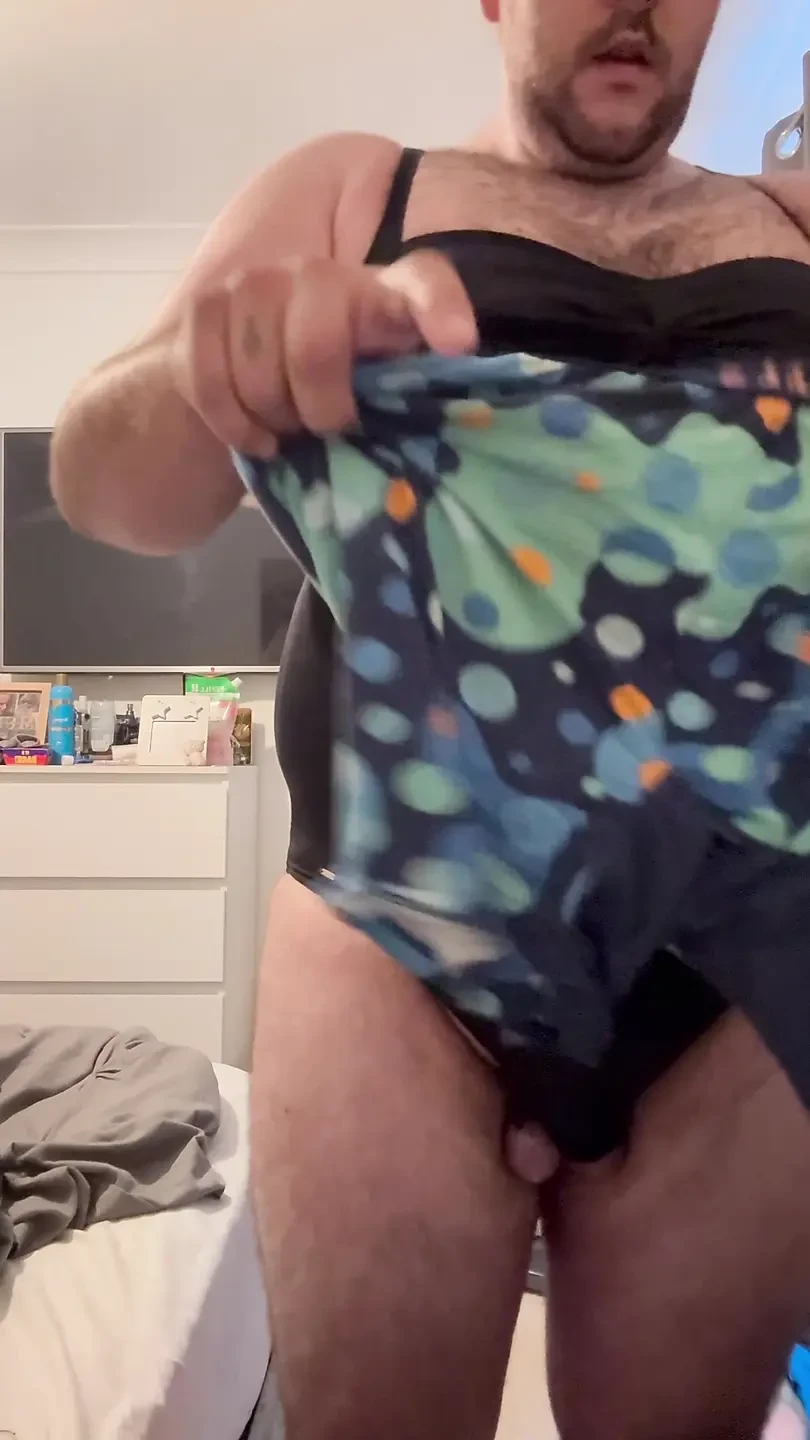 Cock bondage under clothes public part 1