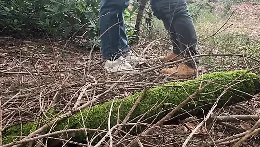 Real amateur Milf wife in the woods.