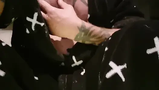Playing with my hole and cumming hard.