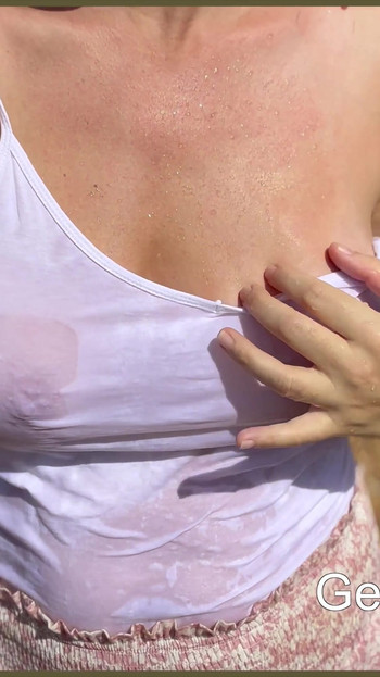 Must-share moment from "Wifey lets a stranger wet her tits in public"