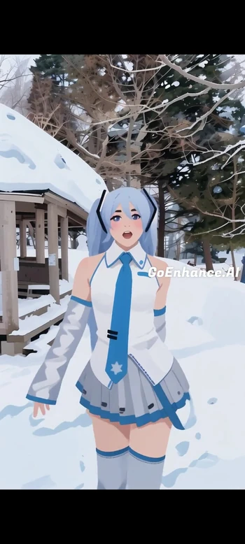 A sexy college girl dancing in snow area