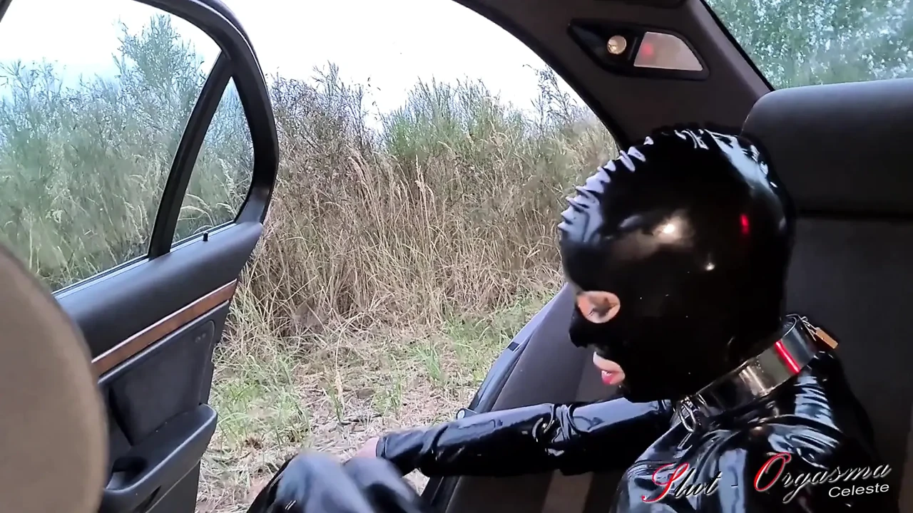 Slave Slut-Orgasma Celeste making a dirty mess on the car window