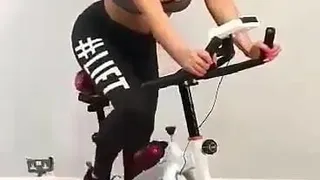 Hot girl riding a bike, with a surpries!