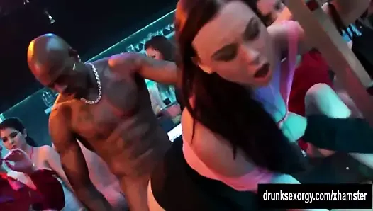 Bi pornstars fuck in club