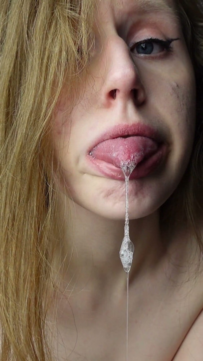 Drooling on My Small Tits and I Rub It Into Them