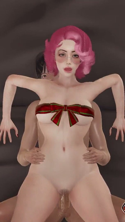 Adela izgalmas újévi ajándéka 3D-ben hentai - párhuzamos deszka póz ágybaszáshoz, asztali kutyapóz közelről | Klip 1
