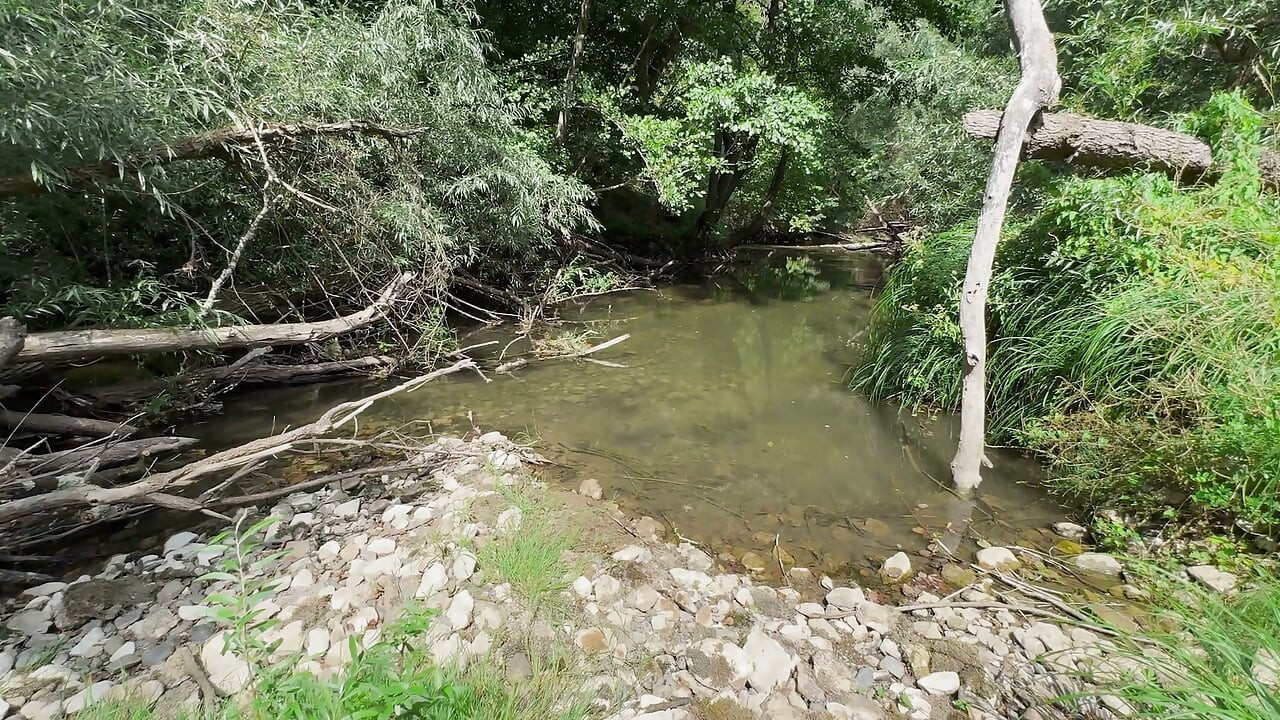 Wet Outdoor River Sex: POV Doggy, Cowgirl & Messy Belly Cumshot - Real Amateur Couple