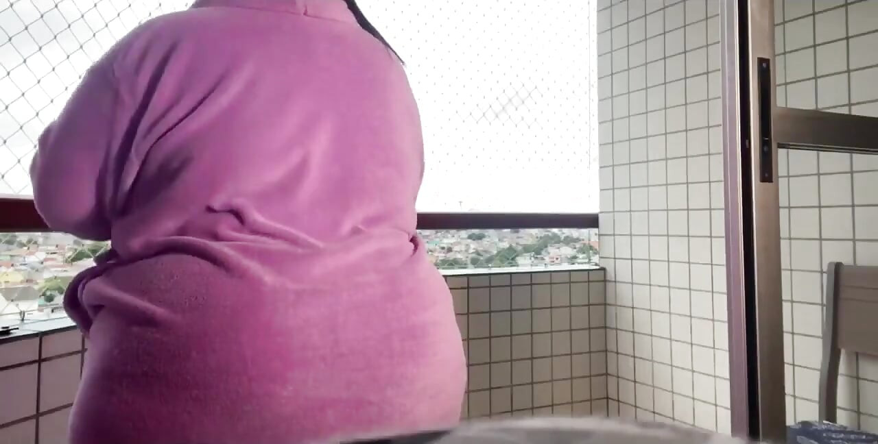 Naughty BBW Showed off on the Balcony and Then Went to Enjoy on the Couch - Mary Jhuana