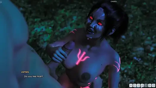 James lagi asik seks threesome sama dua gadis nakal di hutan