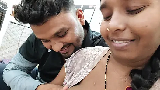 Indian desi stepsister and stepbrother slowly slowly kissing hot and sucking boobs.