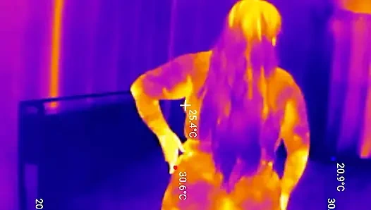 Sport-bh-Anprobe, Möpse hüpf-tests, nacktes twerk necken, thermischer pOV