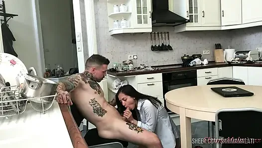 My Hostel Roommate Fucked Me in the Shared Kitchen Table at My Airbnb.