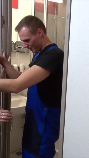 Thrilling moment from "Horny Daughter Seduces Repairman to Fuck While Her Parents Are Away"