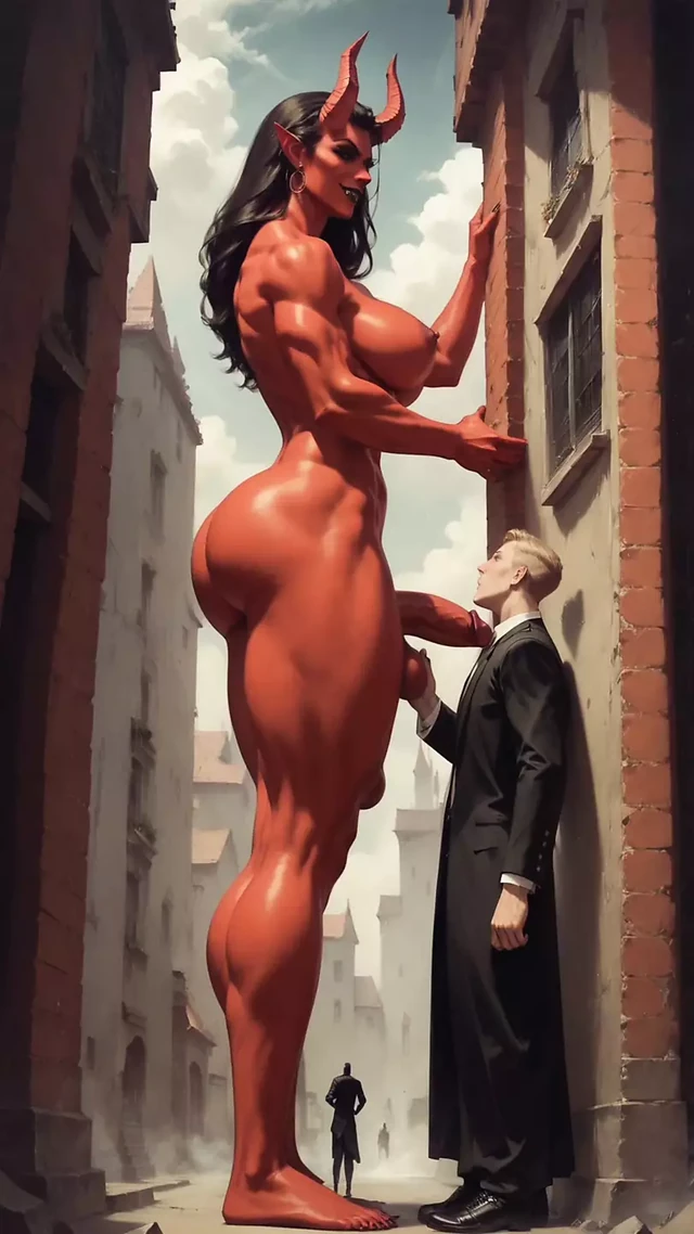 Demonic Giantess Persuades You to Worship Her Massive Cock