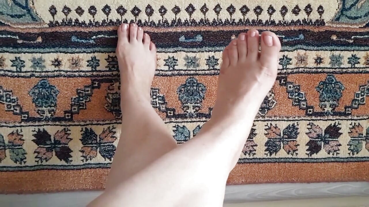 Anna's beautiful feet Your mother’s feet will make you ejaculate, right there on the carpet.