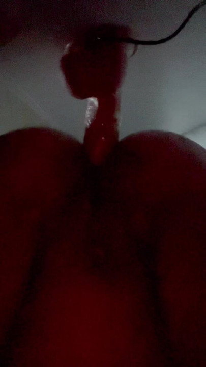Slut fuck herself with dildo in ass
