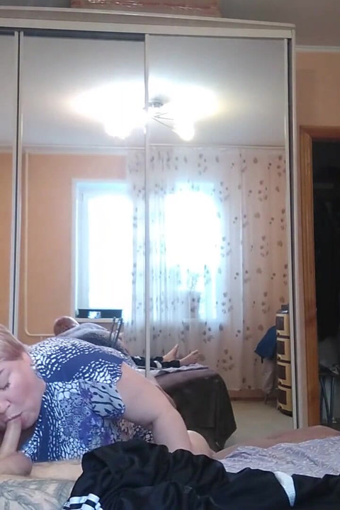 Mother-in-law makes a blowjob then sex in different posses 1