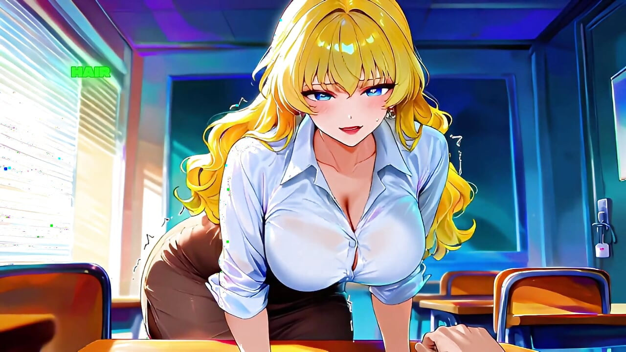 Extra Lessons After Dark with Blonde MILF - Ai Animation