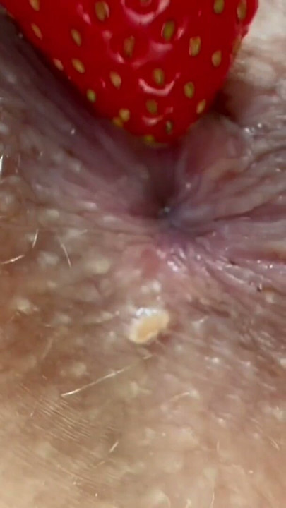 Amateur video Strawberry was placed into slim girl asshole and has perfect smell | Clip 3