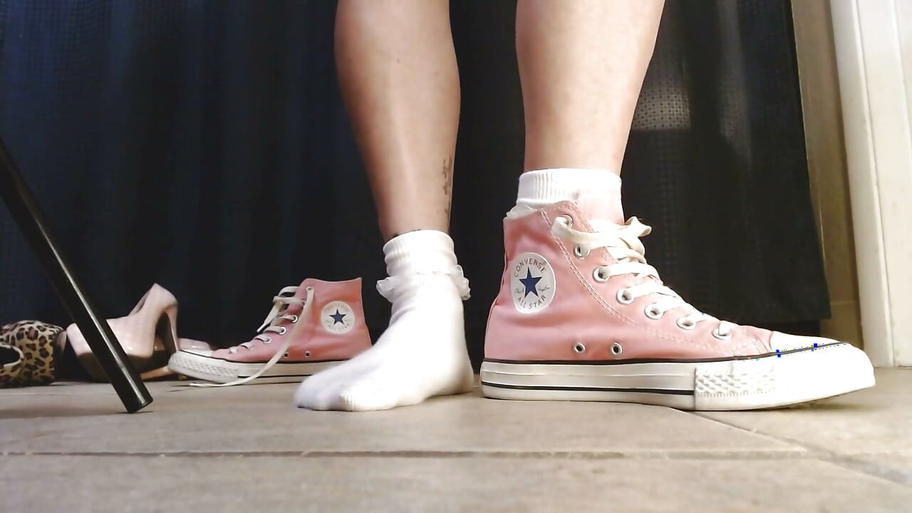 White Ruffled Socks Pink Converse Sneakers Tease