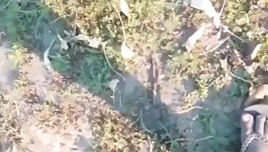 African amatuer spraying milk outdoors