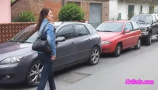 Driving and Revving in Black Pumps on Bare Foot