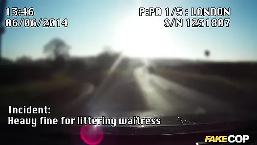 Inside Girl: Waitress Gets a Cops Helmet in Her Black Arse