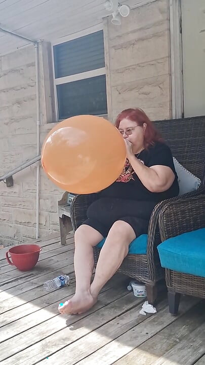 Big Beauty Nurse Vicki Has a Request to Blow up a Huge Balloon