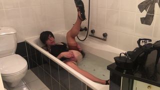 Bathing and masturbating