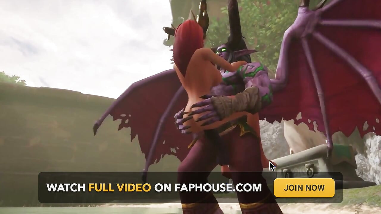 Illidan Stormrage állva felemeli és megdug egy dögös vörös hajú elfet – Warcraft paródia