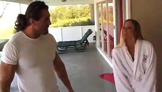 Thick blonde with a delicious fat ass gets fucked from the back