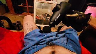 Kyle Buck Massage Gun Sex Toy Teaser Outdoorsmen in Work Boots by fire DOMINATES your eyes