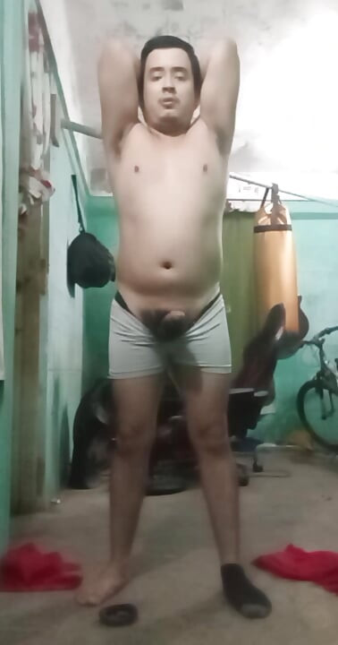 Jesus in boxer pulling his penis 159