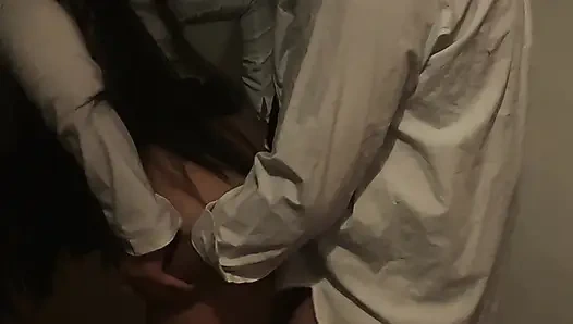 Whore secretary waits for everyone to leave the office to fuck