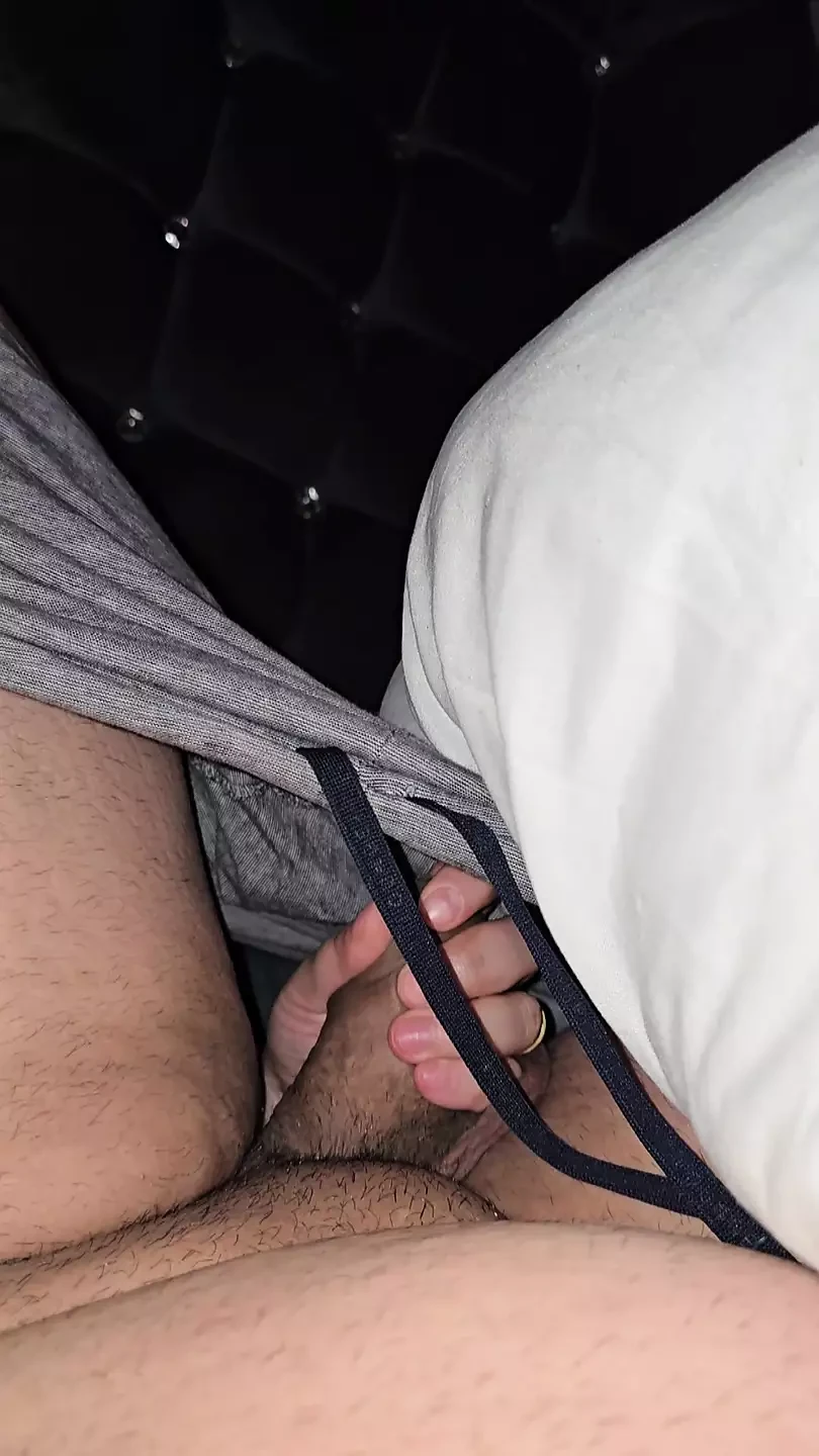 Step mom pulled out step son dick from his pants for handjob