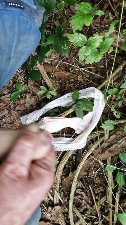 Used panties found in the forest