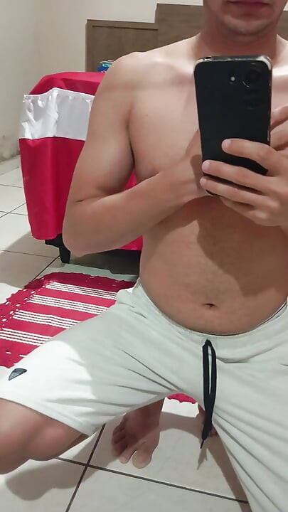 White gym shorts