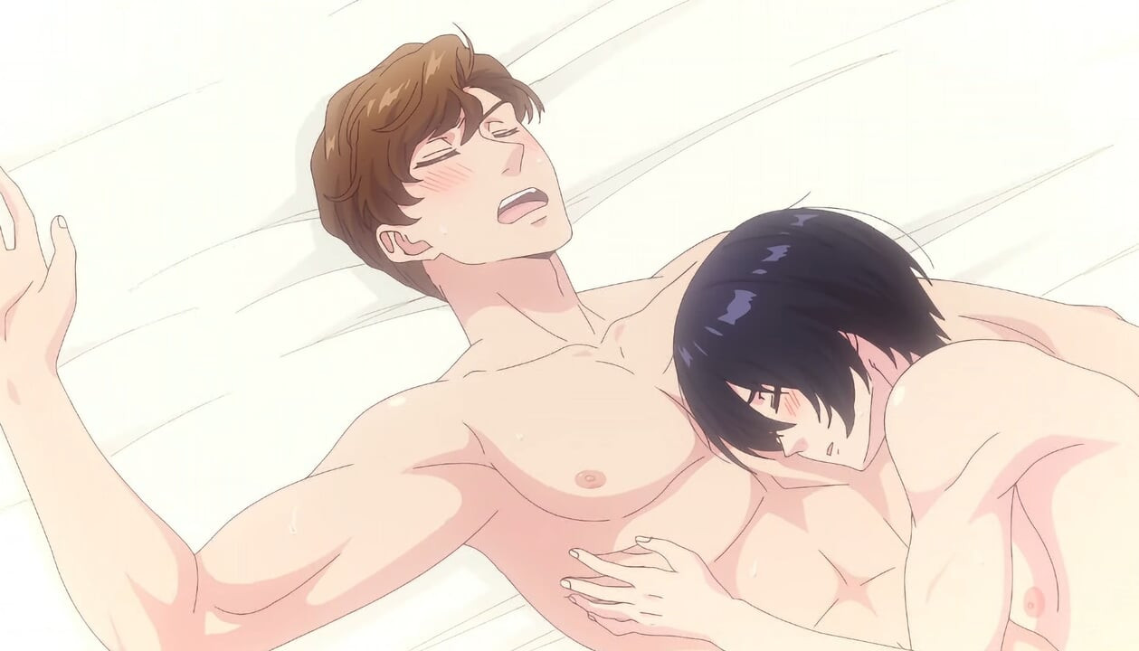 Nervous boys confess love & let sweaty bodies merge in bedsheet hotel passion