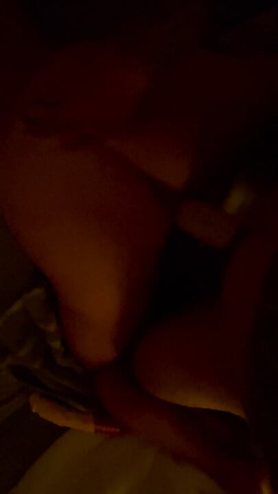 Amateur brunette's pussy swallowing Giant Cock!