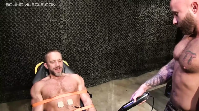 Hairy Sub Enjoys Electric Shock For His Balls And Cock