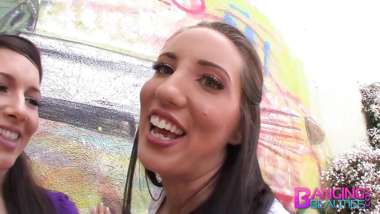 Four cocksucking sluts deepthroating and gagging a big dick