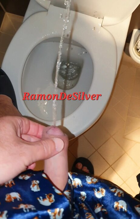 Master Ramon pisses all over the toilet in hot satin shorts, nasty and mean!