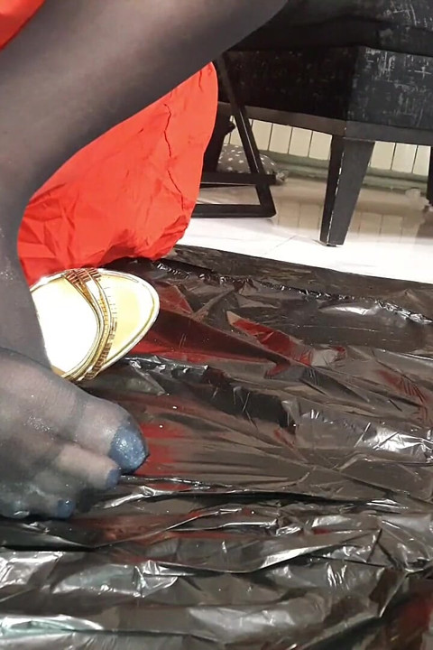 Trans Spit Cum and Pee on Nylon