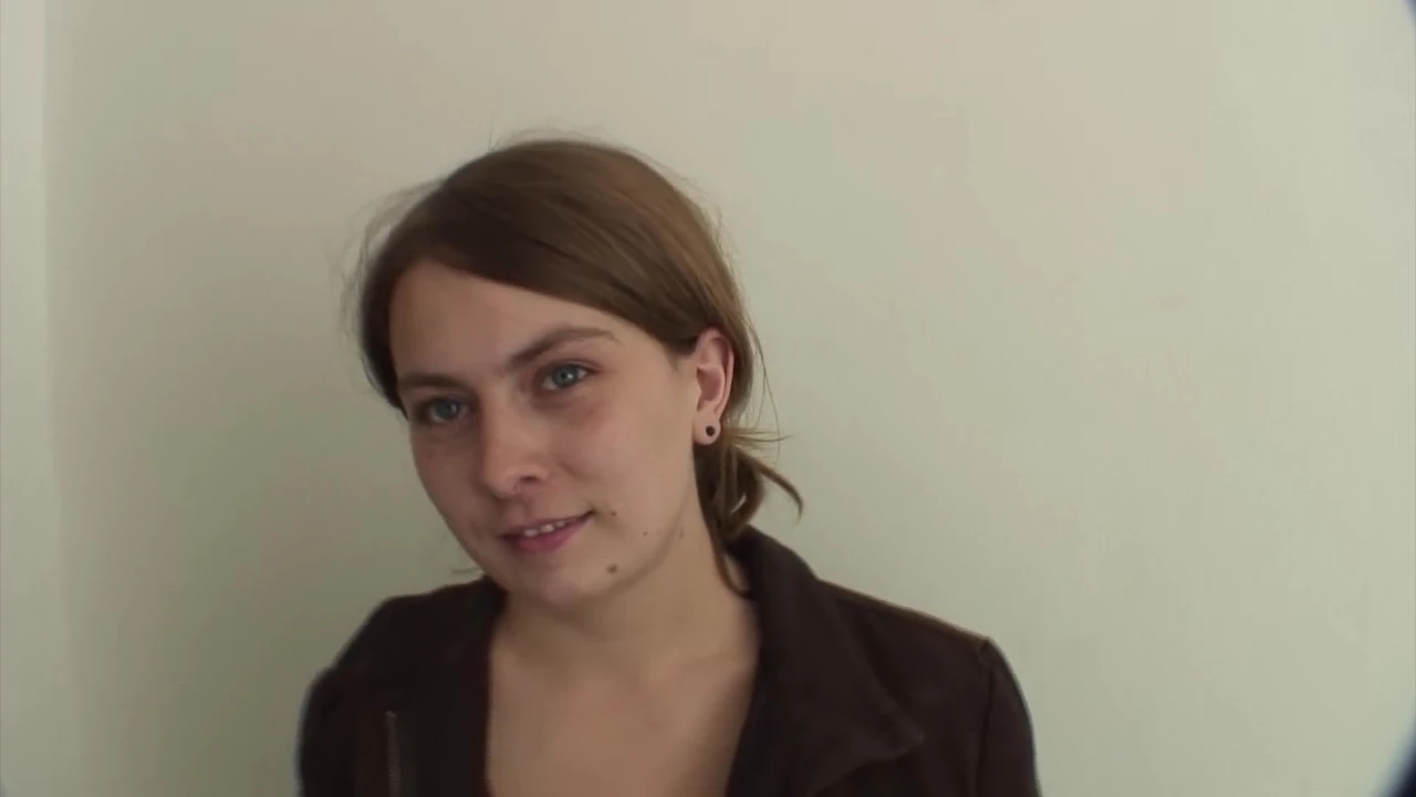 Sexy looking babe from Germany pleasing a cock in POV for the first time