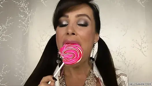 Lisa Ann college girl outfit strips and masturbates